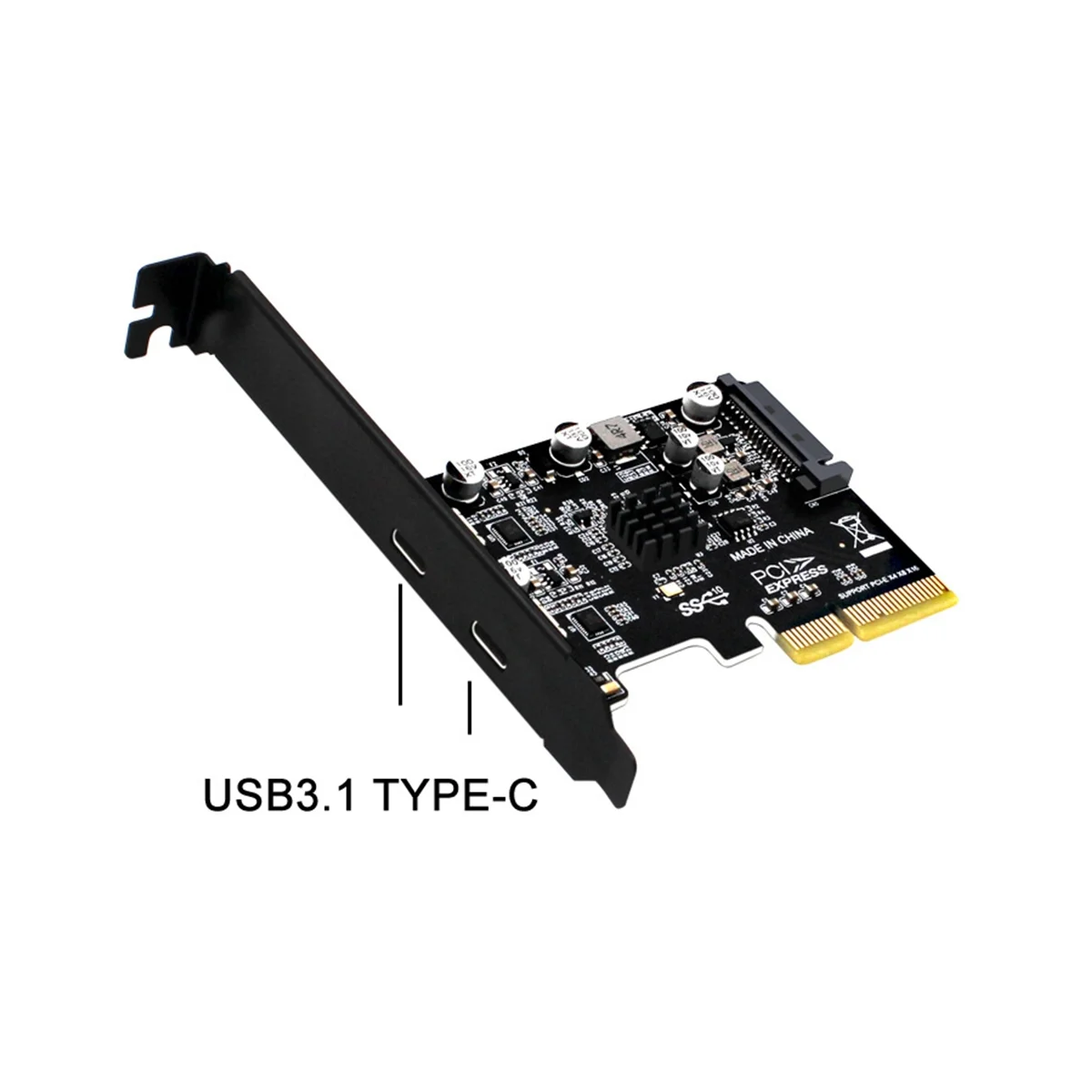 

Pcie к USB3.1 Расширительная карта, двойной Type-C 10 Гбит/с, 15 контактов, адаптер Pci Express 3,0, адаптер для настольного ПК