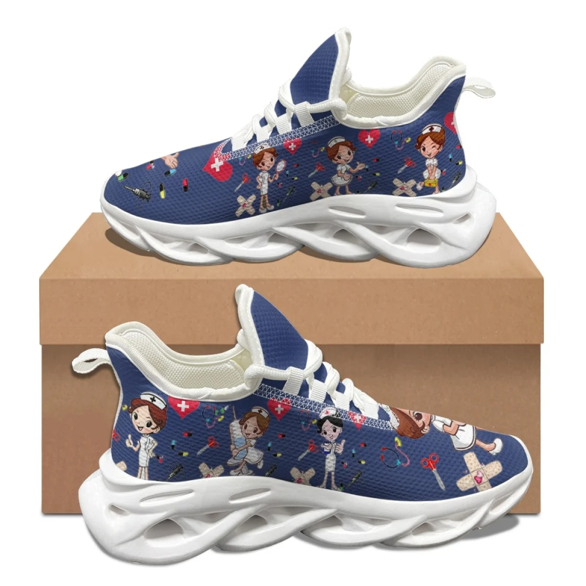 

Симпатичные женские кроссовки Kawaii для медсестер с узором на осень и зиму износостойкие кроссовки на платформе со шнуровкой Удобные Модные баскетбольные кроссовки
