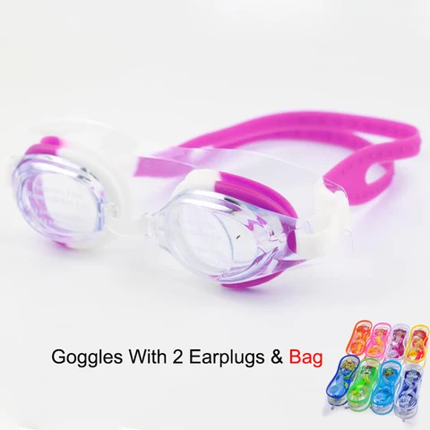Очки для плавания детские, водонепроницаемые, силиконовые, с футляром - изображение