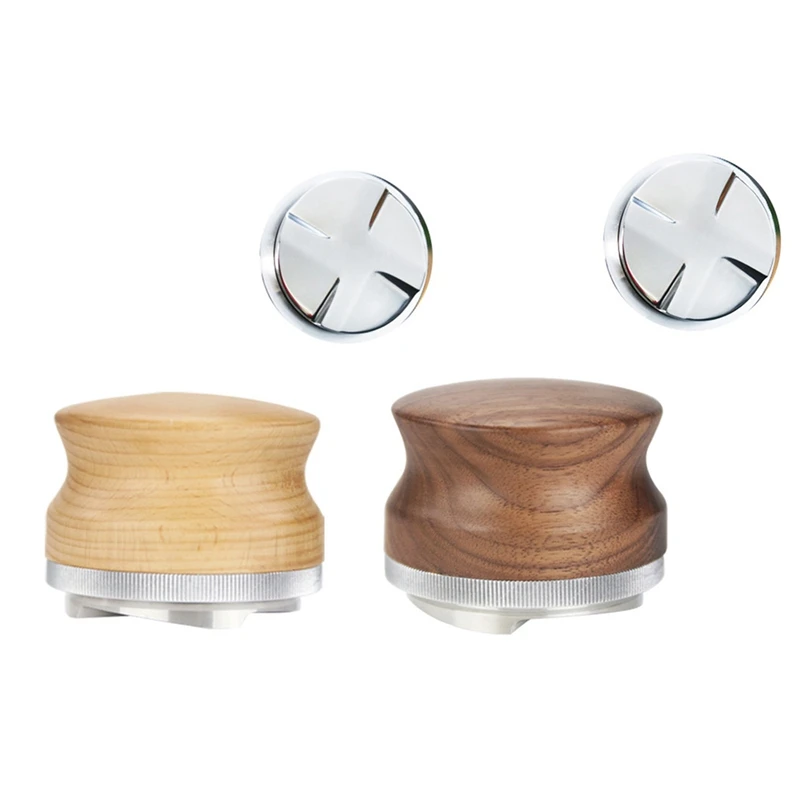 

58.35MM Coffee Distributor Espresso Tamper With Four Angled Slope Stainless Steel Base Coffee Tamper Espresso