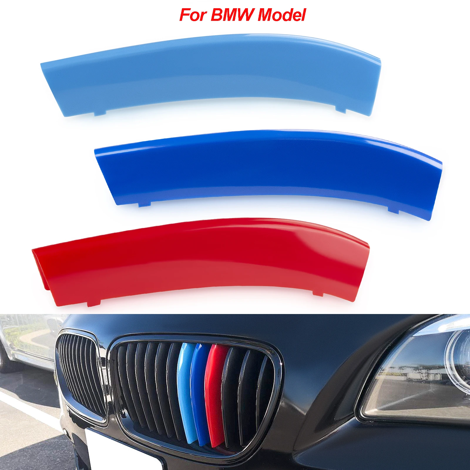 

3pcs Car Racing Front Grille Trim Strips For BMW E39 E70 F10 F11 E53 G05 X5 E89 E85 G29 Z4 E83 F25 G01 X3 Grille Accessories