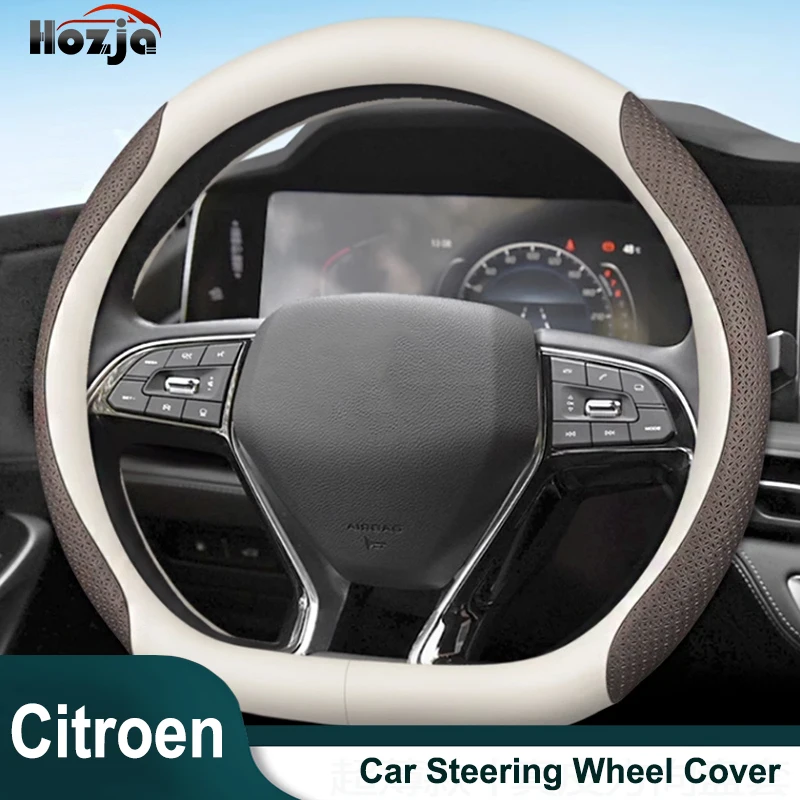 

Car Steering Wheel Cover Breathable Anti Slip 12color Leather For Citroen C1 C2 C3 C4 Grand Picasso C5 Aircross Cactus C6 C8