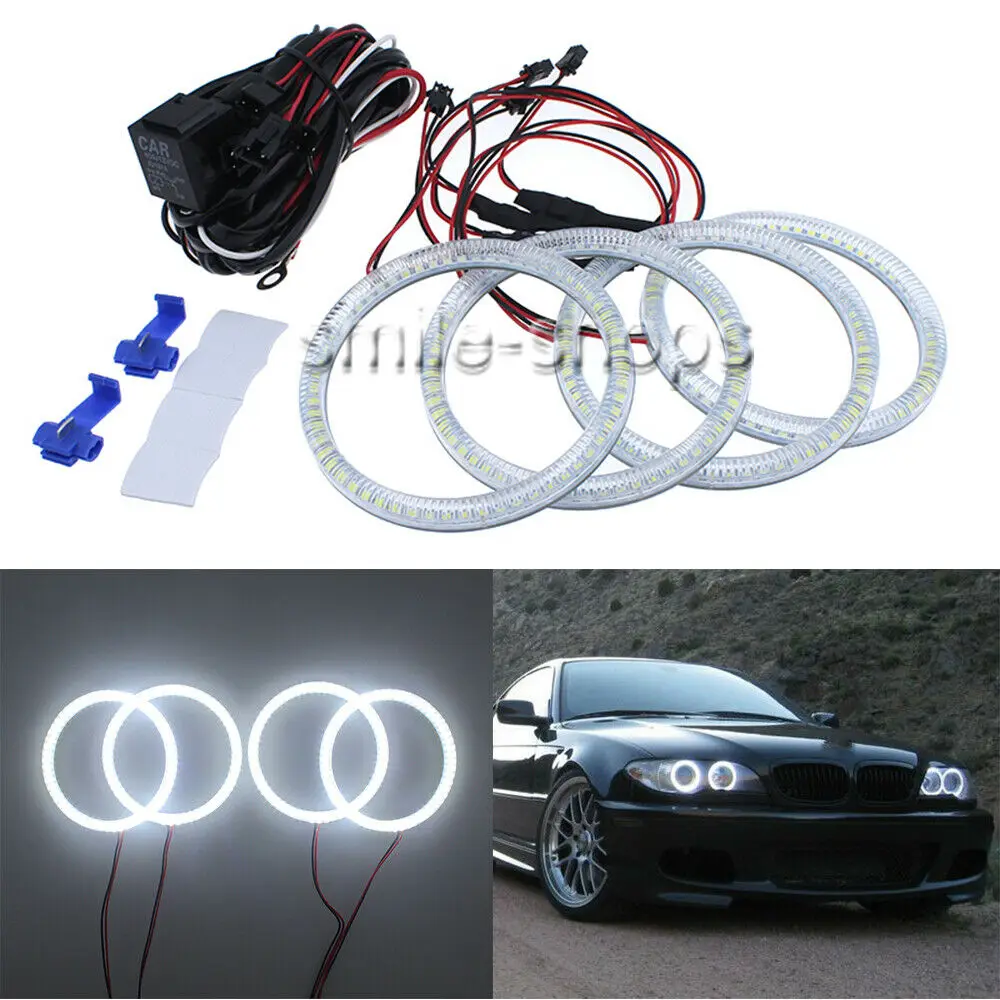 

4X106Mm For Bmw E46 2D 325Ci 330Ci Coupe Convert Smd Led Angel Eye Halo Ring Drl