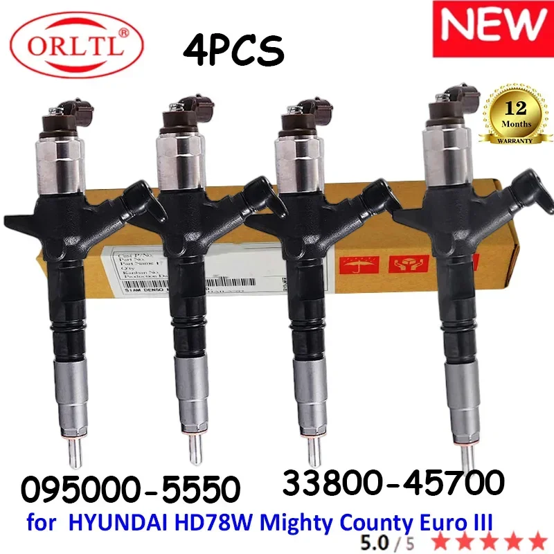 ORLTL NEW 33800-45700 Оригинальная топливная форсунка 0950005550 095000 -5550 3380045700 Для Hyundai County D4DD 4