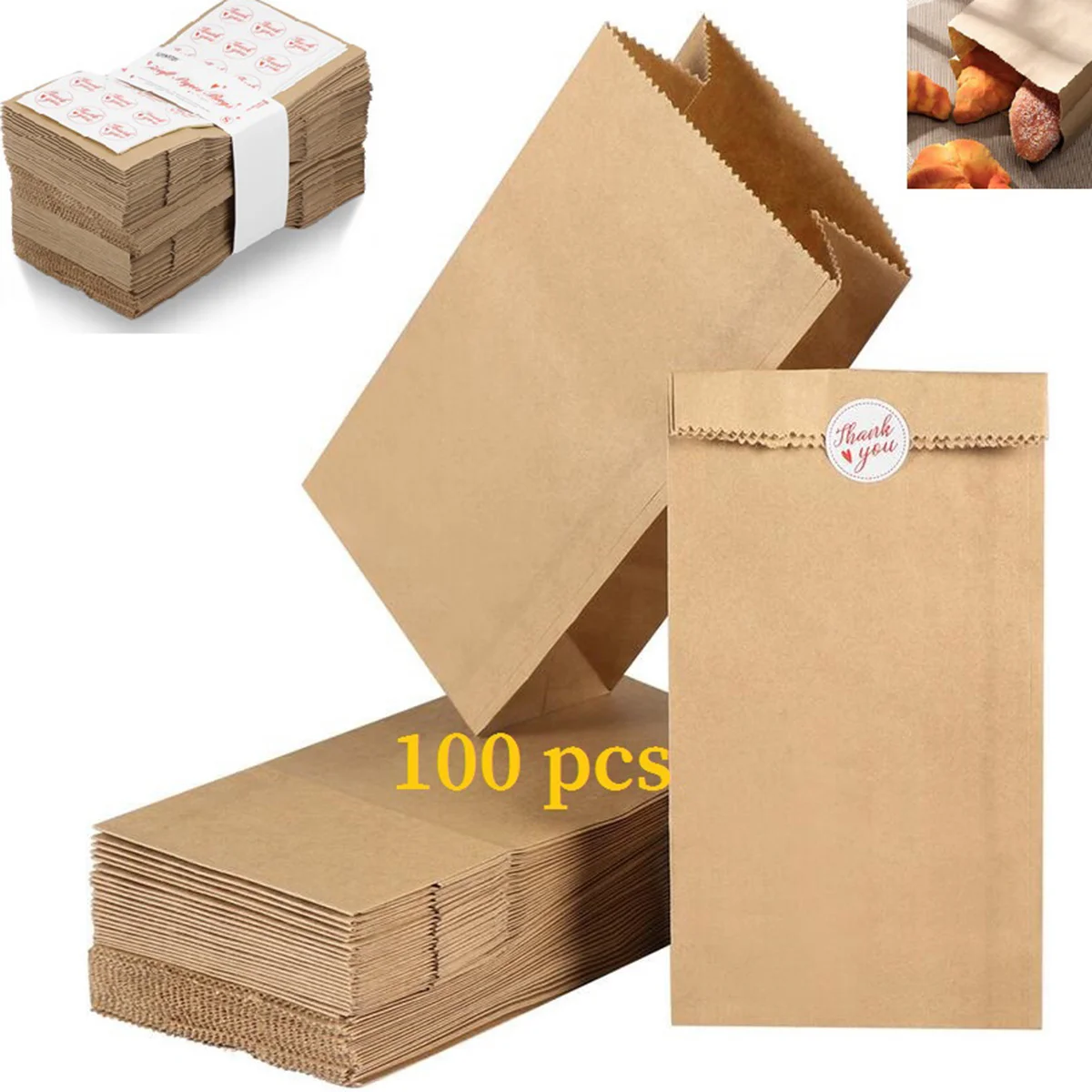 

Упаковочные пакеты из крафт-бумаги, сумки для выпечки, маленькие бумажные подарочные пакеты, сумки для вечерние