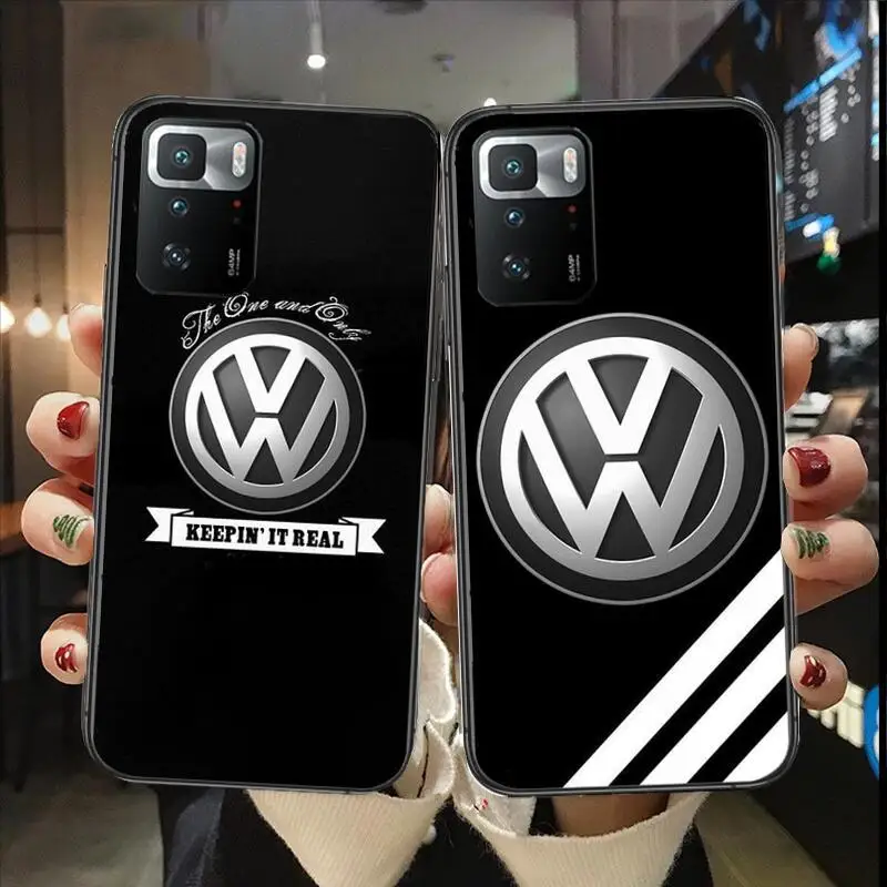 Volkswagen Car Logo Black Phone Case For Redmi 9 9A 7A 10 8A 10A 8 Note 11 10S 7 11S Plus POCO X3 Pro Luxury Fashion Phone Cover