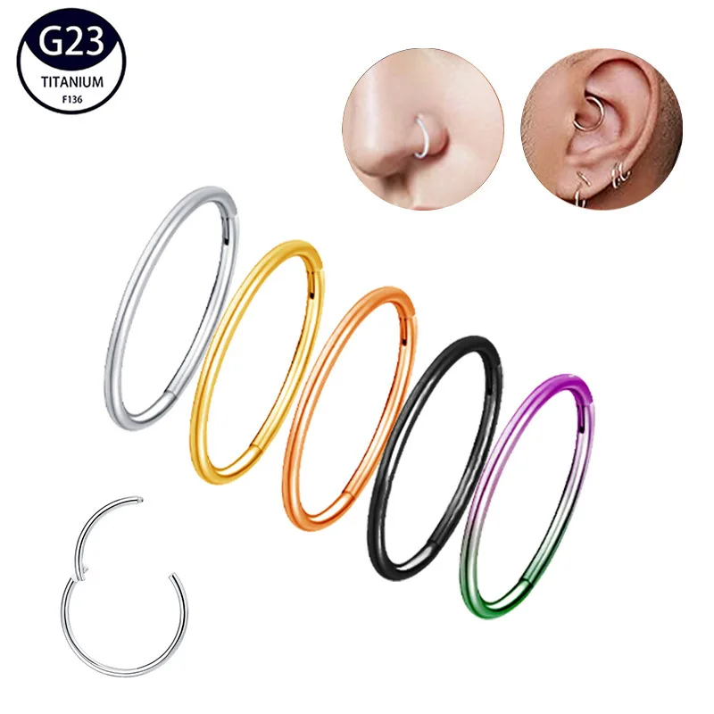 Kenbao 10 шт. G23 титановые сегментные откидные кольца для губ бровей сосков кликов