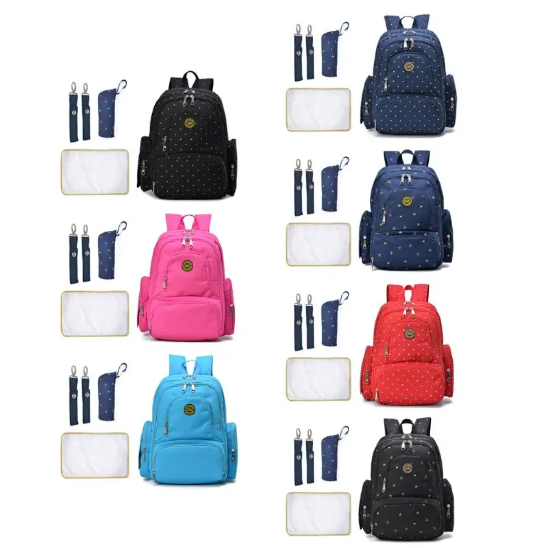 

Diaper Mummy Baby Care Nappy Organizer Large Capacity Travel Backpack with Thermal Bag Changing Pad Stroller Straps