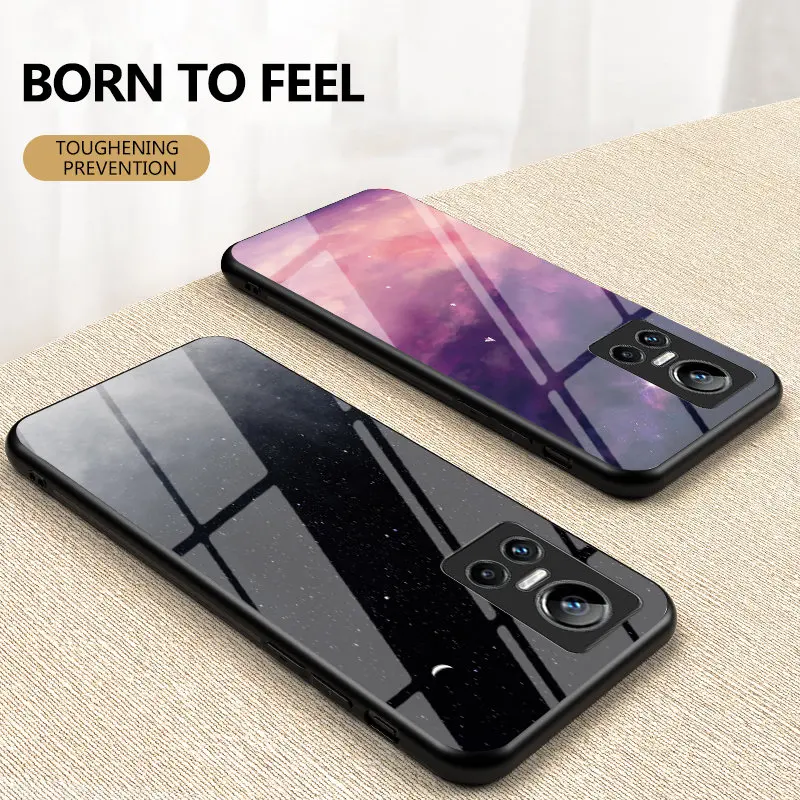 Realme GT Neo3 RMX3561 RMX3560 чехол Звездное зернистое закаленное стекло Жесткая крышка