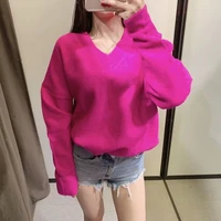 2022 women warm thick oversized knitted sweater jumper long sleeve female pullovers polyester casual