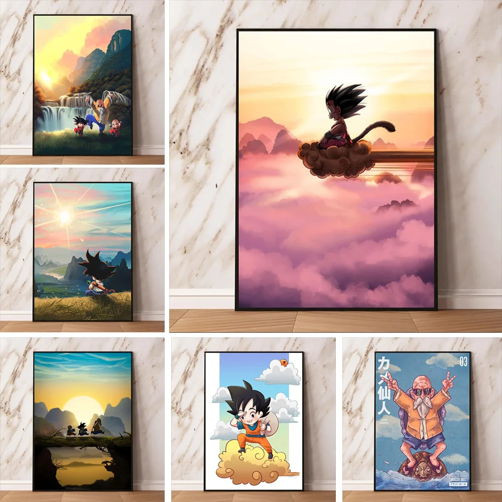 

Dragon Ball Poster Canvas Kakarotto Painting Print Super Saiyan Wall Art SonGohan Mural For Family Children Room Decor Pictures