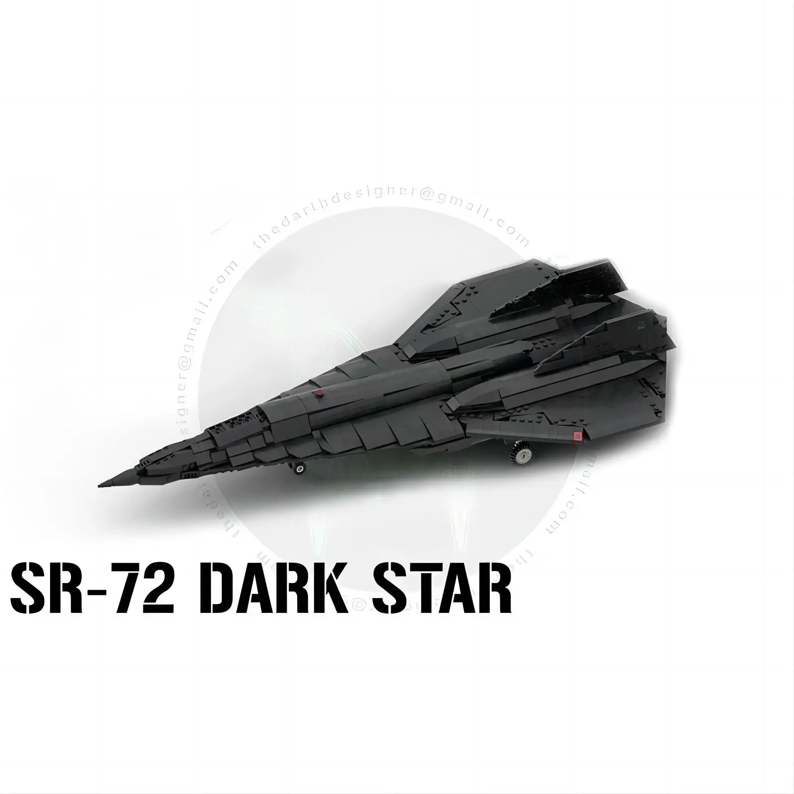 Строительный блок MOC SR-72 Dark Star масштаб -1/35 черная модель истребителя собранный
