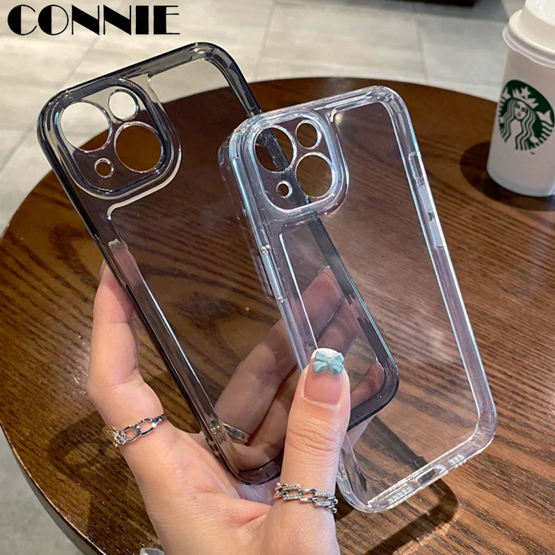 

Transparent Crystal Camera Protective Case for iPhone 13 12 11 Pro Max X XS XR 7 8 Plus SE3 2 Soft TPU Silicone Clear Cover Capa