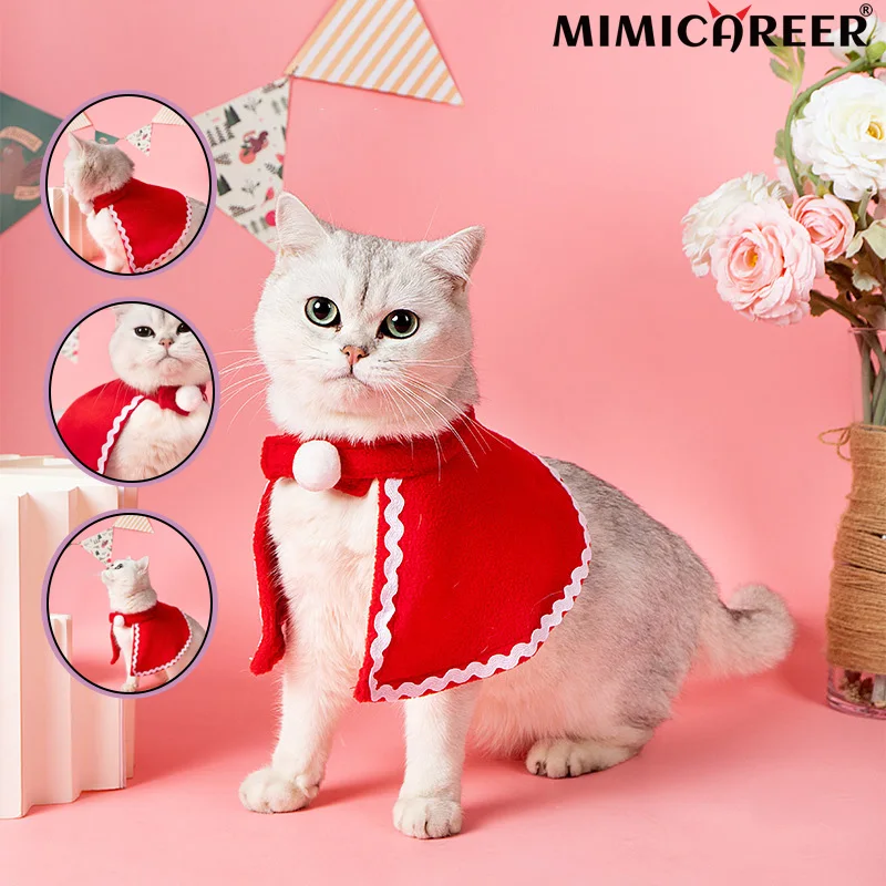 

Cats Cloak Cute Adjustable Christmas Pet Clothes Winter Warm Dog Cat Cloak Scarf Puppy Kitten Costume Supplies Accessories