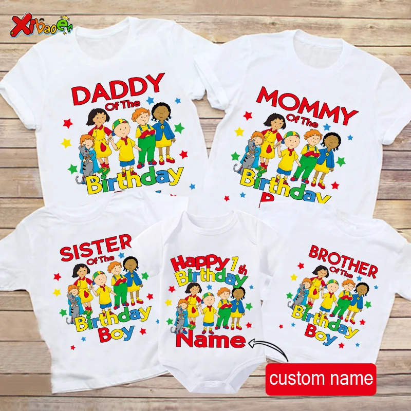 

Family Shirts Matching Outfits Personalized Caillou's Birthday Party Shirt BROTHER Boys Clothing Children Clothes MOMMY Outfits