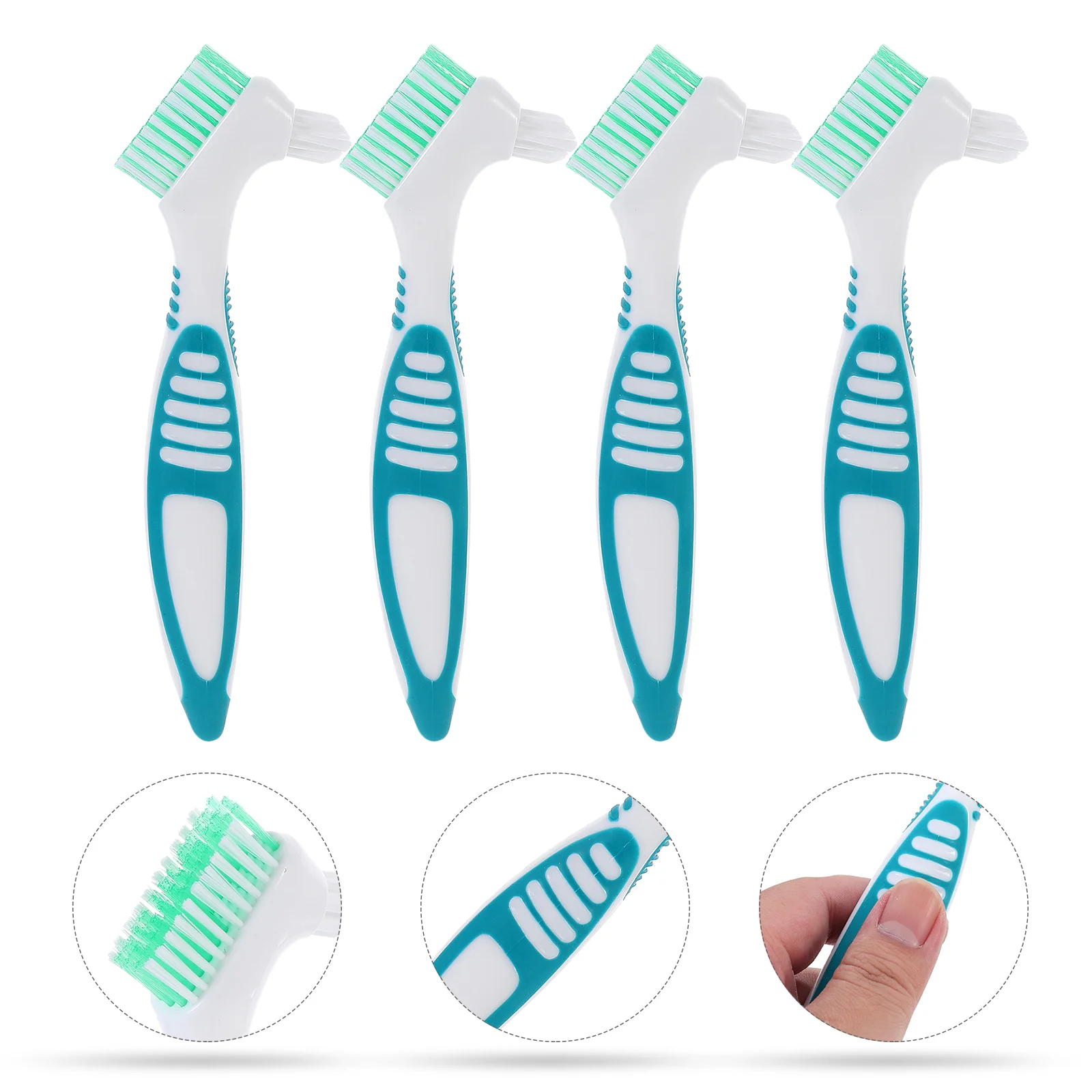 

4 Pcs Denture Useful Cleaning Brushes Products Appliance Plastic Cleaner Care Toothbrushes