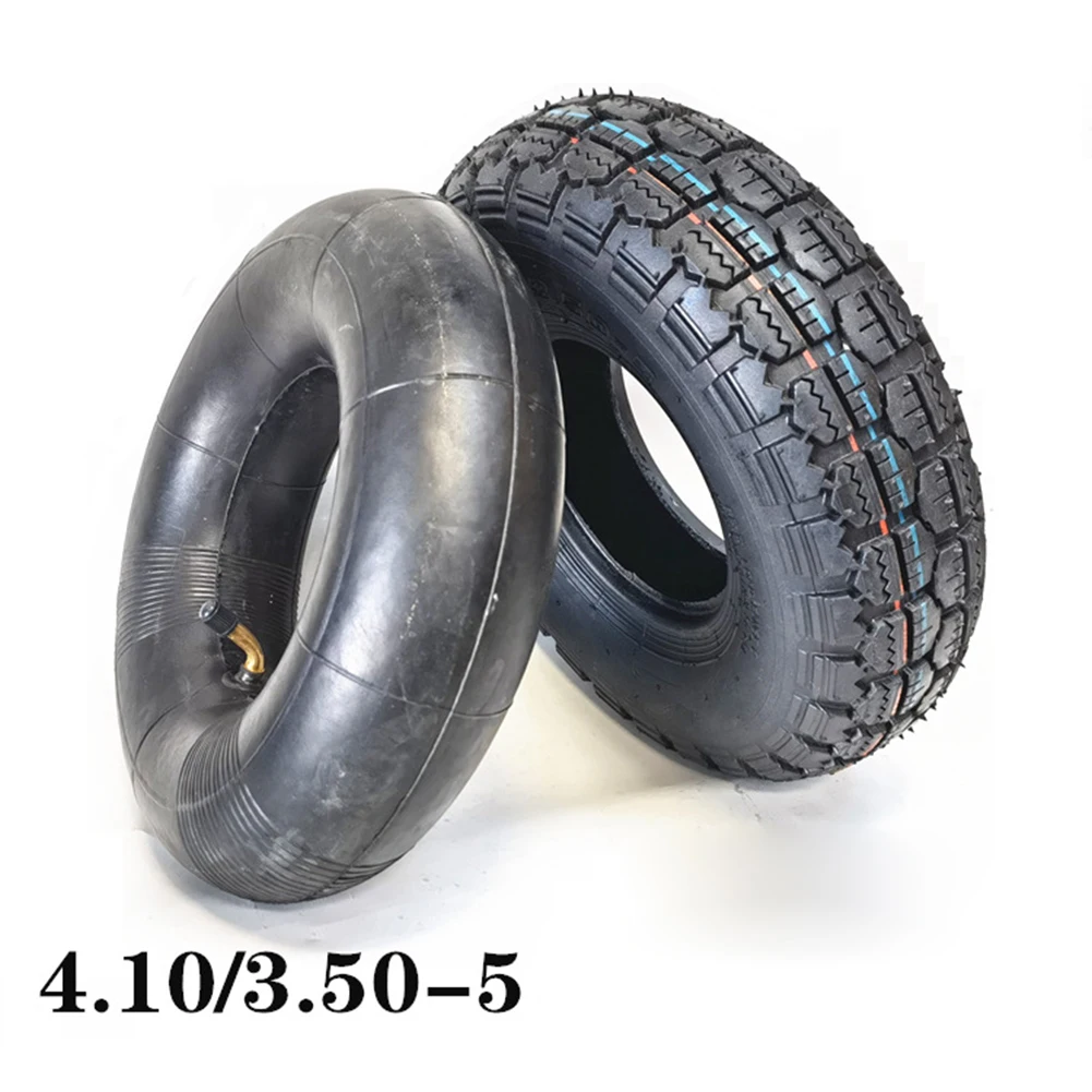 

12inch 4.10/3.50-5 Inner Tube Outer Tyre For Electric Scooter Wheelbarrow Micro Tiller Rubber Bent Air Nozzle Tire Cycling Parts