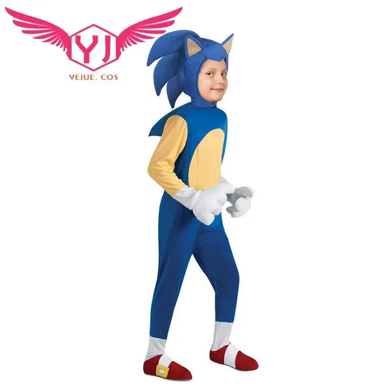 

Игровой костюм для косплея Sonic, Детский комбинезон для мальчиков, костюм для косплея, одежда для выступлений на сцене, карнавальный костюм н...