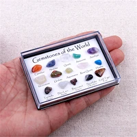 15pcs acrylic natural mineral rough stone crystal agate stone specimen collection gift box for kids natural science education