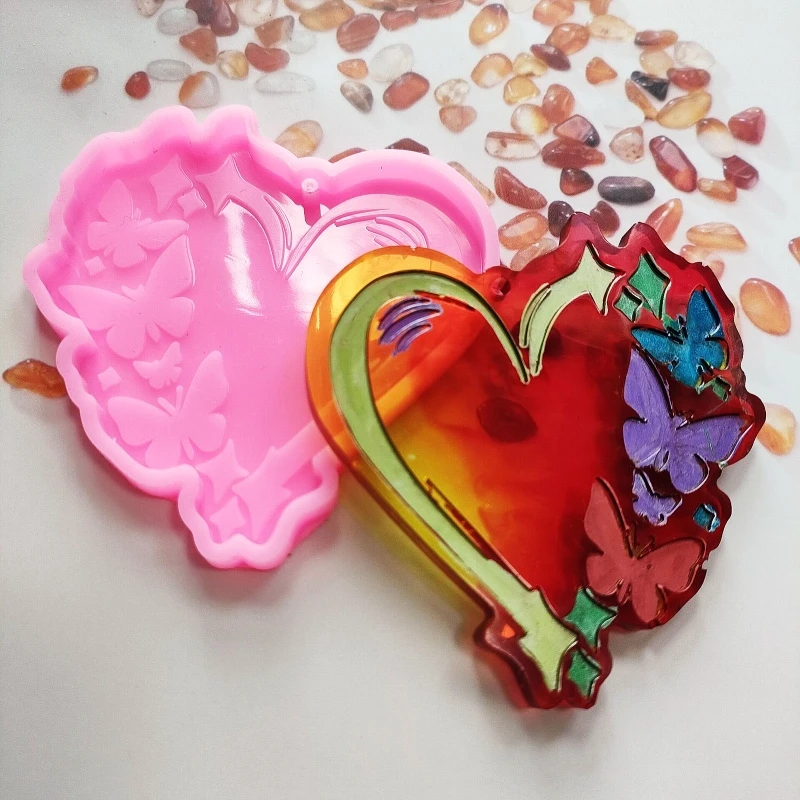 

Блестящая блестящая силиконовая форма в форме сердца
