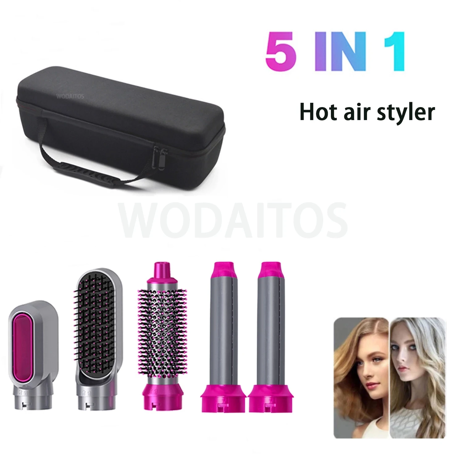 Hair Dryer Comb Hot Air Stylizer Curling Iron Modeling Tool 