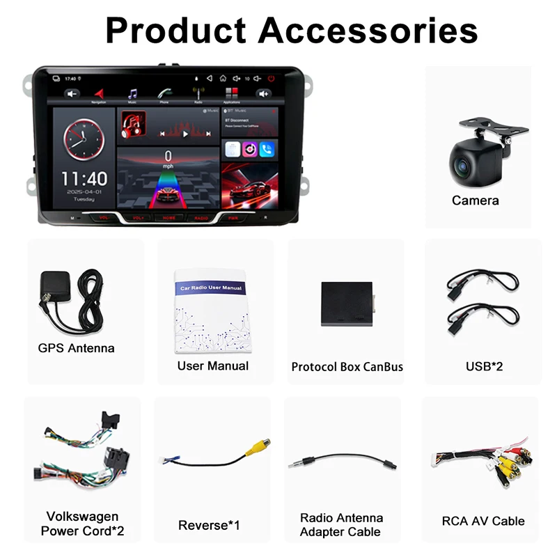 

9 дюймов для VW Transporter T5 2010-2015, автомобильный радиоприемник Carplay Apple Android 13, интеллектуальная система, мультимедийный плеер, GPS BT FM