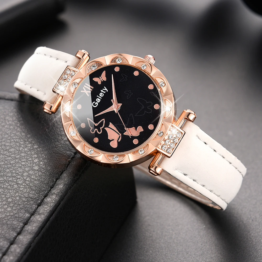 6 шт./комплект женские кварцевые часы с матовым ремешком