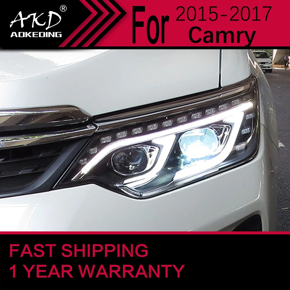 

Автомобильные фары для Toyota Camry v55 светодиодный передние фары 2014-2017 Camry передние фары Drl Проекционные линзы автомобильные аксессуары