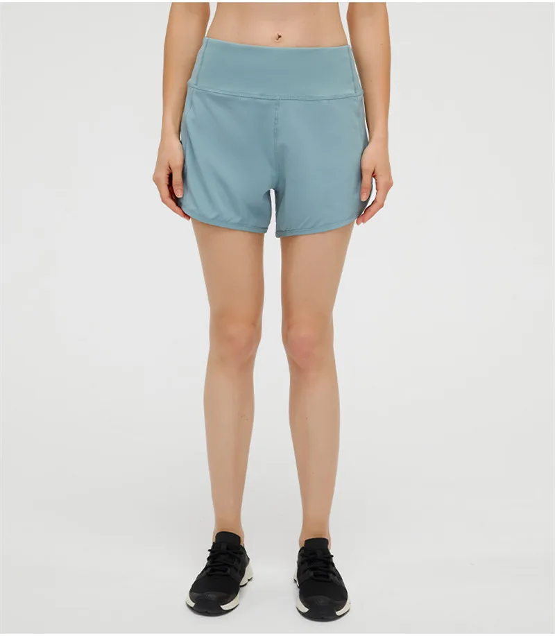 Lulu Workout Shorts for Women Exercise Workout training Yoga Shorts Back Zipper Pockeks Sports Fitness Shorts Running Short