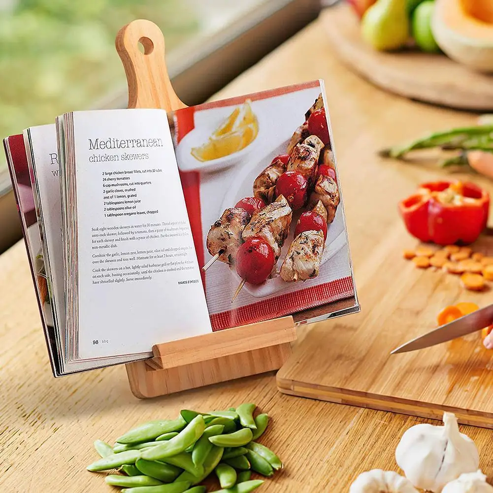 

Desktop Wooden Holder For IPad Mobile Phone Tablet PC Stand Holder Recipe Book Holder Kitchen Home Decor M8J5