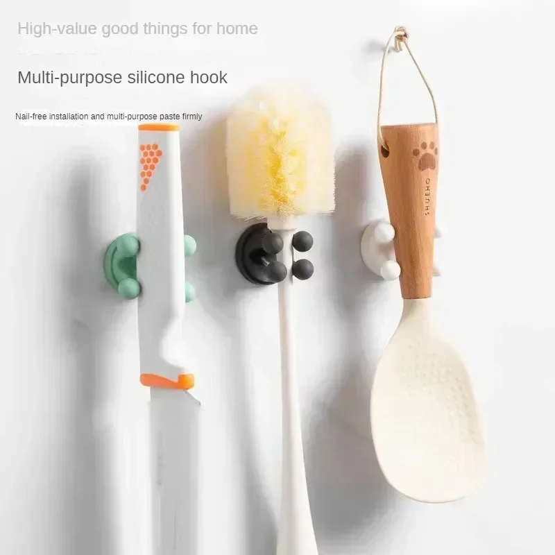 Силиконовый Бесследный Офисный Крючок Без Гвоздей Настенный Кухонный Клейкий