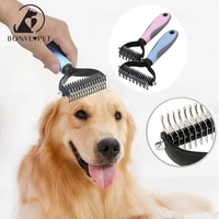dual sides dog comb brush pet floating hair removal stainless steel combs for dogs supplies grooming and care dog accessories