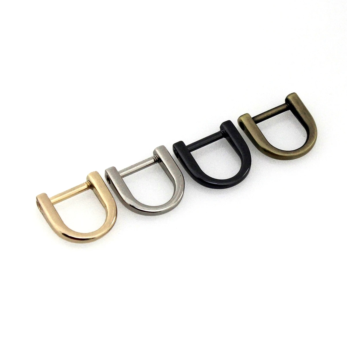 1pcs Metal Detachable Open Screw Dee D Ring Buckle Shackle Clasp for Leather Craft Bag Strap Belt Handle Shoulder Webbing 10mm