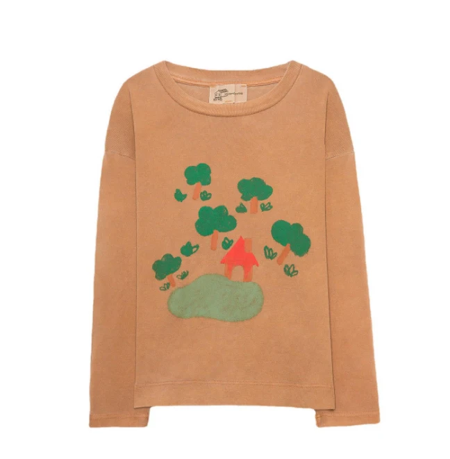 Детский трикотажный пуловер с принтом на зиму/осень