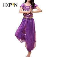 women belly dance costume sequin dancer puff sleeve crop top harem pants outfit bellydance wear carnival party stage performance