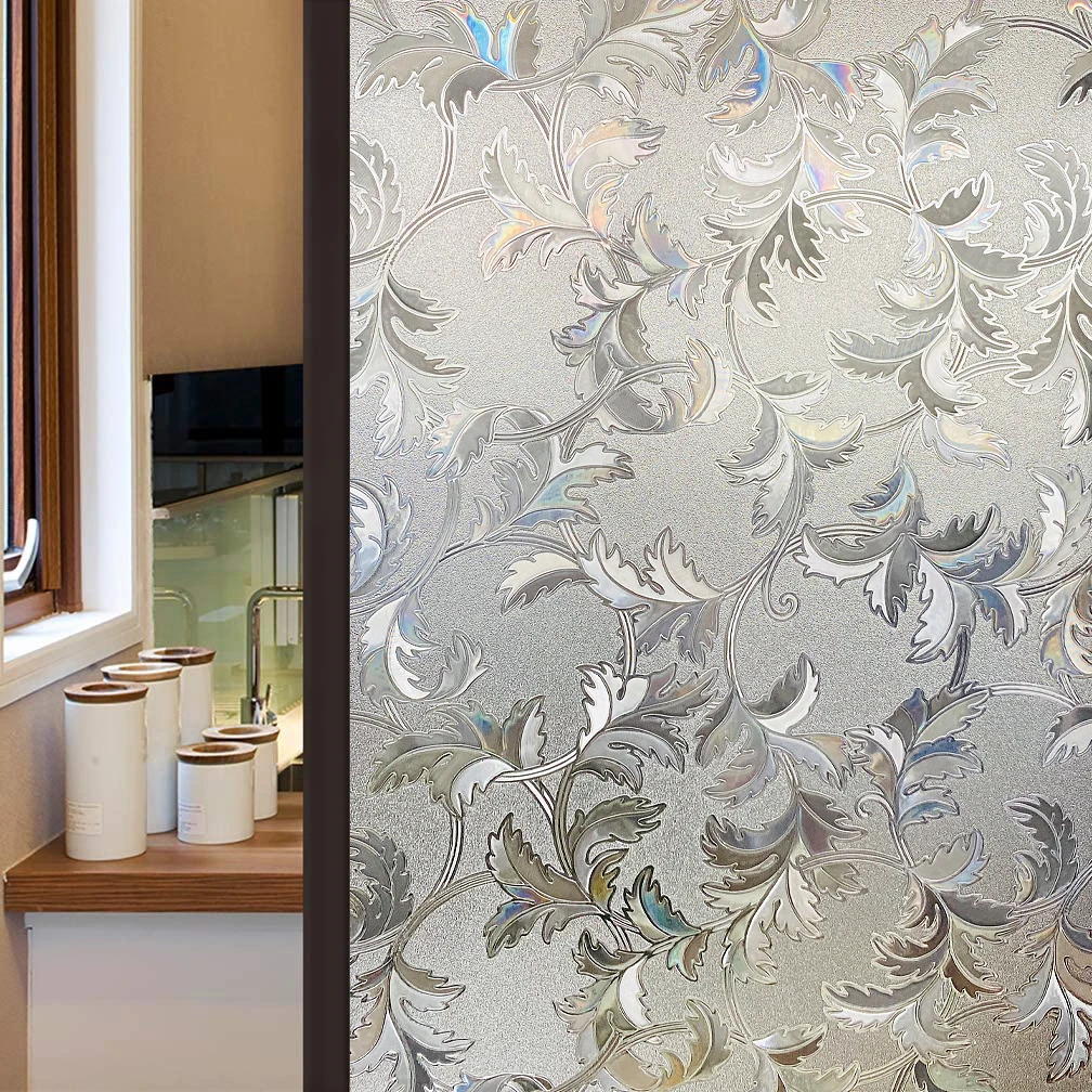 

Stained Glass Window Film Privacy Glass Vinyl Self Adhesive Film Static Cling Heat Insulation Window Sticker for Bathroom Door