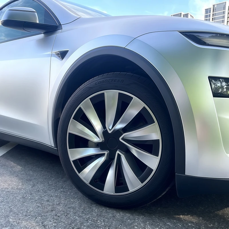 Фото XINLIN Для Tesla Model Y Juniper 2025, 4 шт., 19-дюймовые колпаки на колеса, высокопроизводительные сменные колпаки на ступицы, полные накладки на диски, аксессуары №2