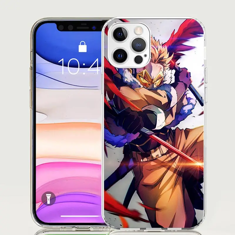 Чехол для телефона Hawks MHA My Hero A-Academy iPhone 16 15 Plus 11 14 Pro Max 13 12 Mini XS X XR 7 8 + SE Pattern Customized Couqe