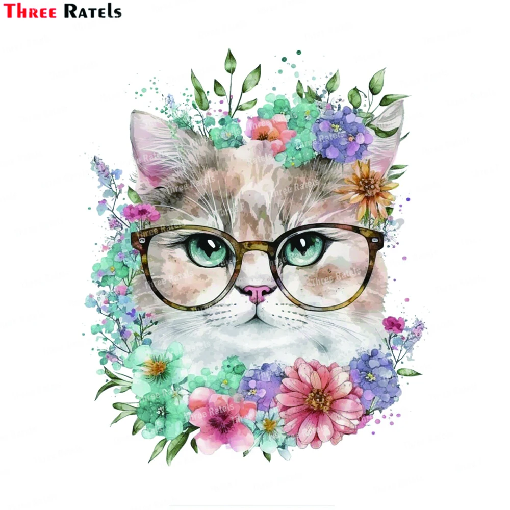 

Три Ratels K822 Teary Cat с очками, Настенная Наклейка для детской комнаты, спальни, украшение для дома, съемные наклейки, обои с животными
