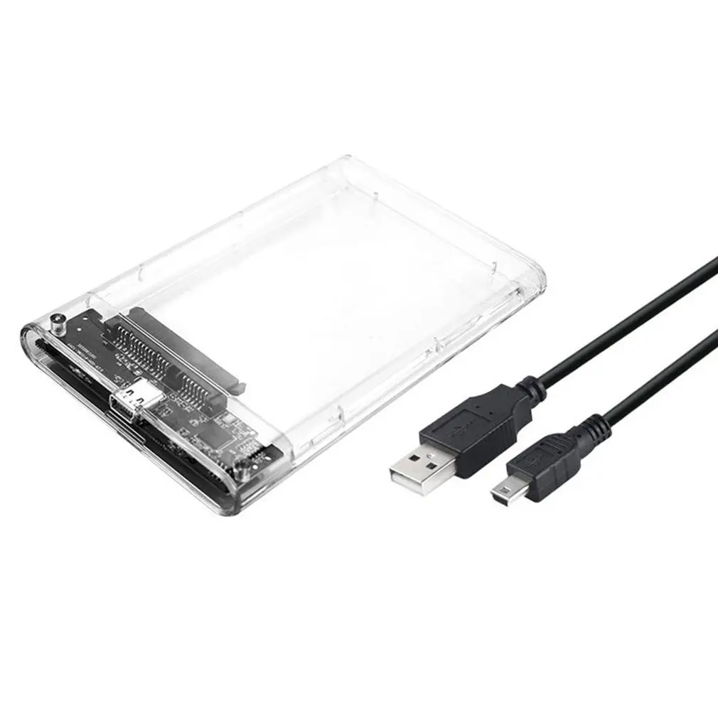 

USB3.0/2.0 HDD Enclosure 2.5inch Serial Port SATA SSD Hard Drive Case Box Support 4TB transparent Mobile External HDD Case Shell