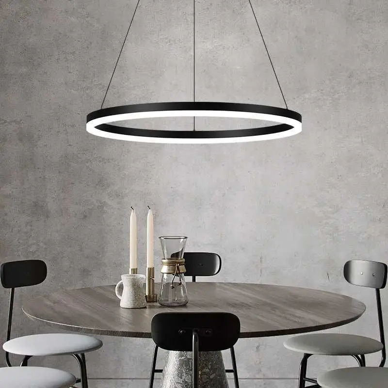 Modern Led Ring Chandelier Dimmable Black Gold Minimalist Decor for Table Dining Living Room Pendant Lamps Home Hanging Lighting
Modern Led Ring Chandelier Dimmable Black Gold Minimalist Decor for Table Dining Living Room Pendant Lamps Home Hanging Lighting