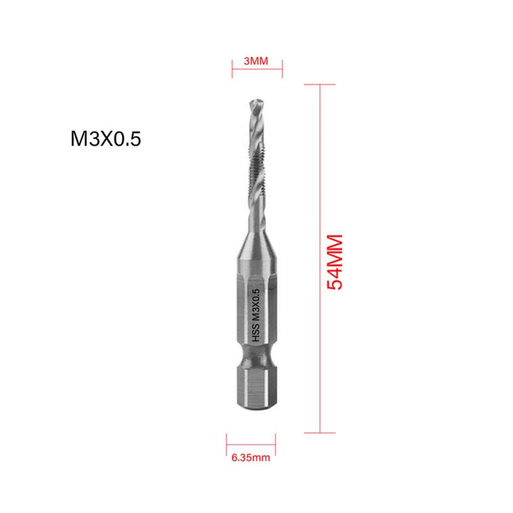 

Hex Shank Tap Drill Bits Metalworking Spiral 1pc Easy To Operate HSS 4341 Hand Drill Hex Chuck Tapping Machine