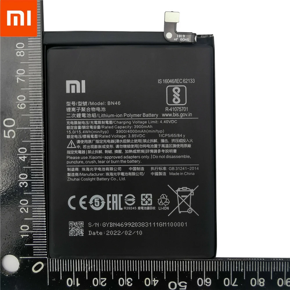 100 original replacement 4000mah bn46 battery for xiaomi redmi 7 note8 note 8 8t phone battery bateria batterie akku free tools free global shipping