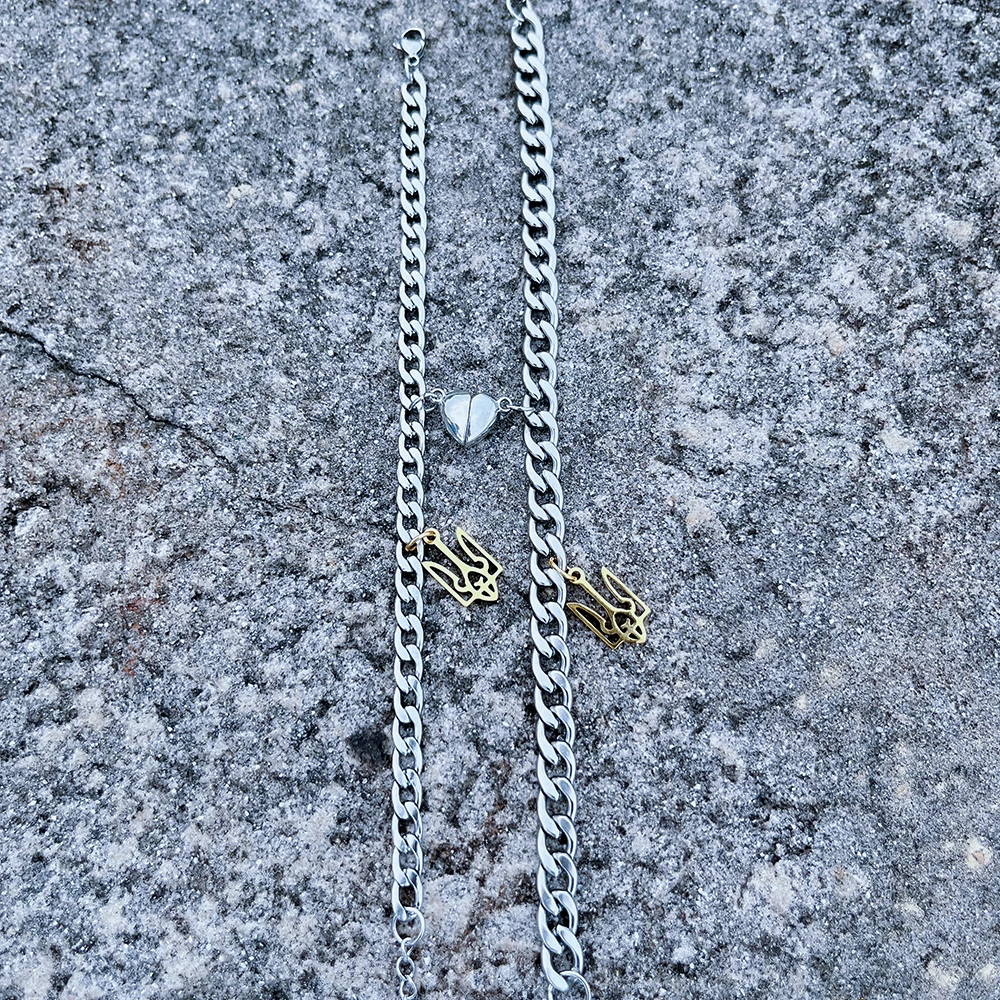 2 шт./компл. украинский Шарм-браслет с символами тридента гербом Украины для пар