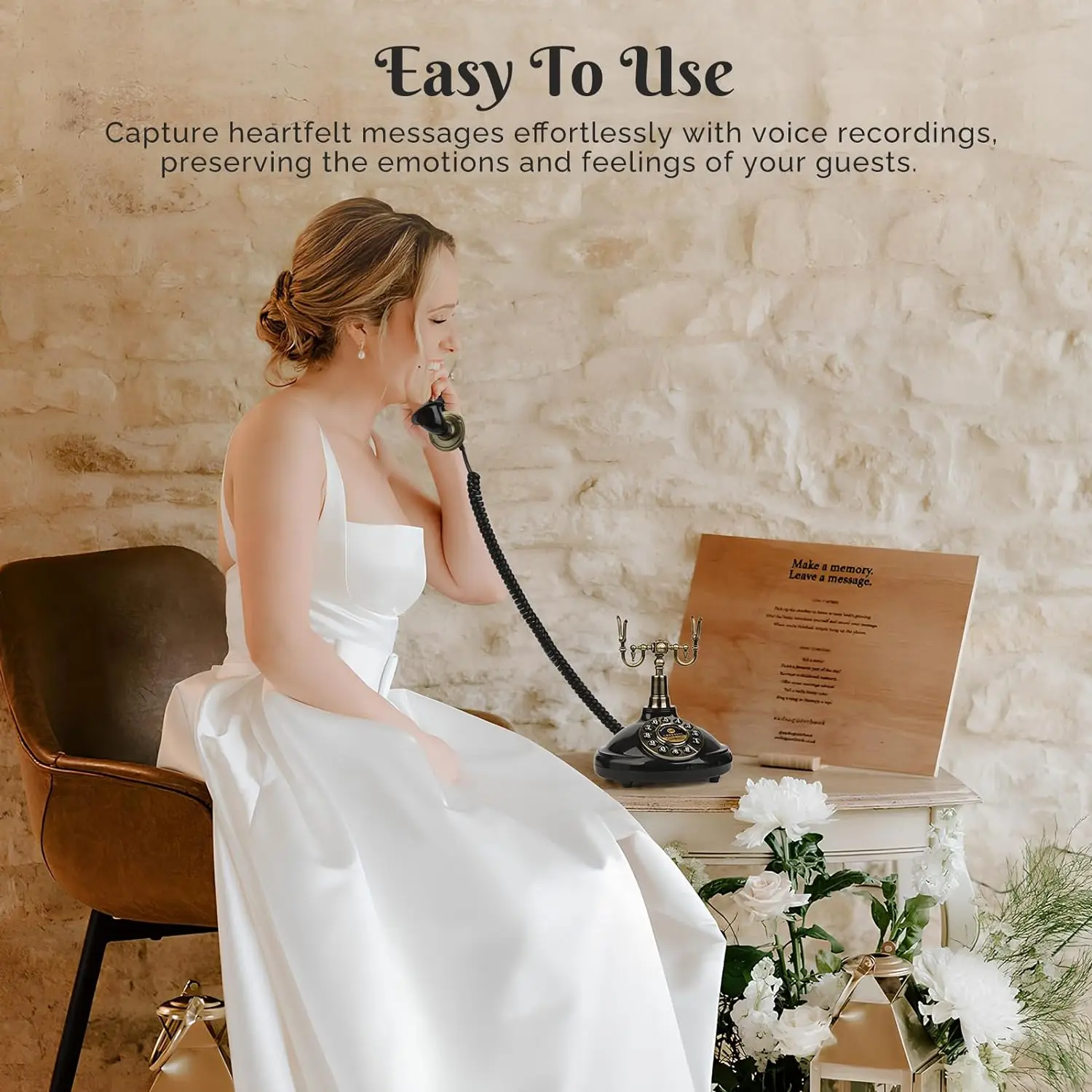 Аудио гостевая книга в винтажном стиле для свадебных заручин детский душ