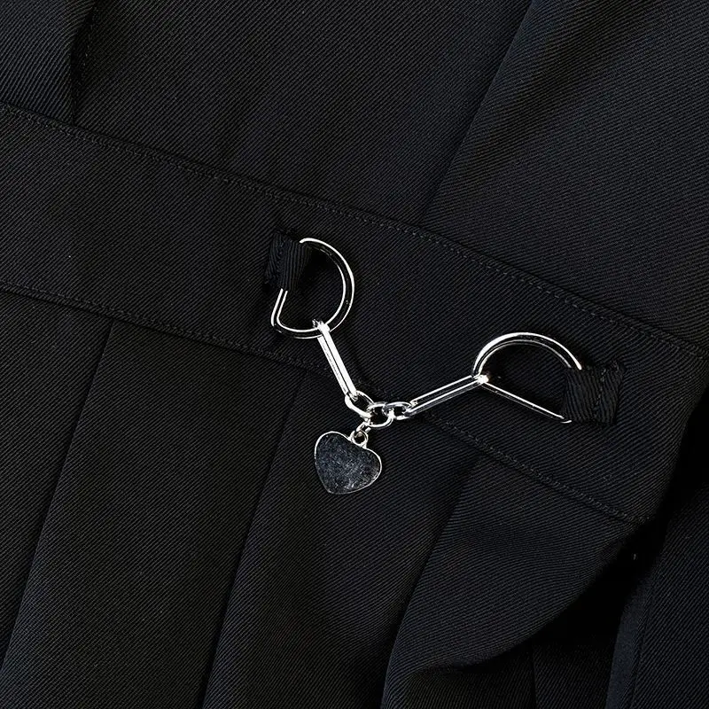 Женское черное платье миди с длинным рукавом и высокой талией