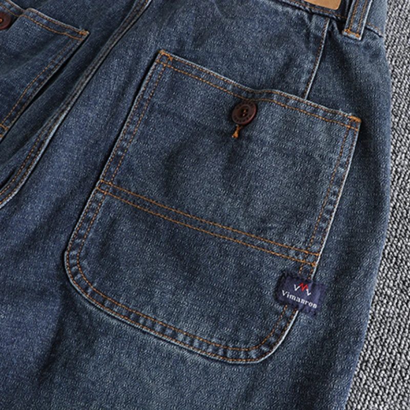 Simple retro motorcycle Feng Shui washed old Jacquard jeans, men's fitted leggings and joker youth long pants.