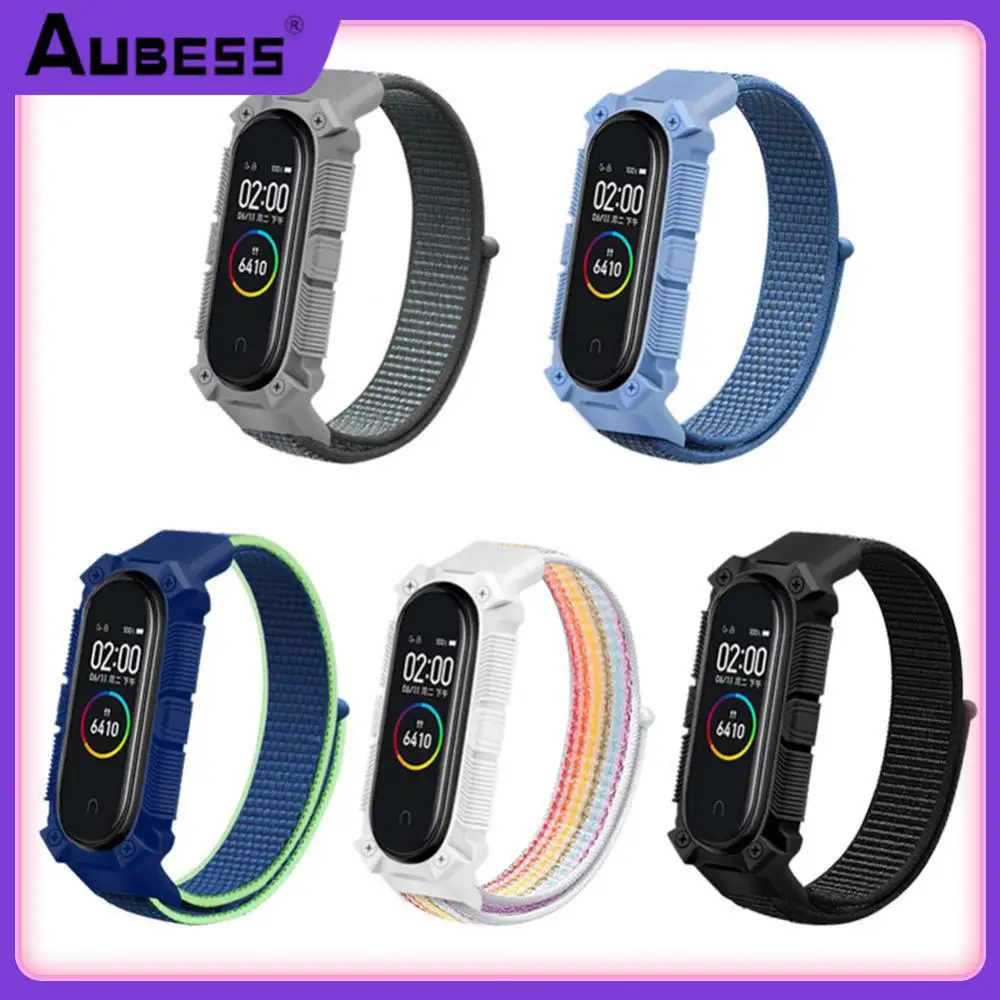 

5.5-8.7 Inches Multicolor Wrist Band Tpu Nylon Strap Thickened Replacement Wristband For Mi Band 6 Sports Strap