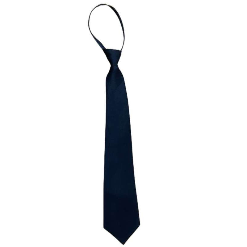 

Unisex Retro Solid Color Silky Narrow Necktie Wedding Party Groom Preppy Style School Uniform Zipper Pre-Tied for arrow