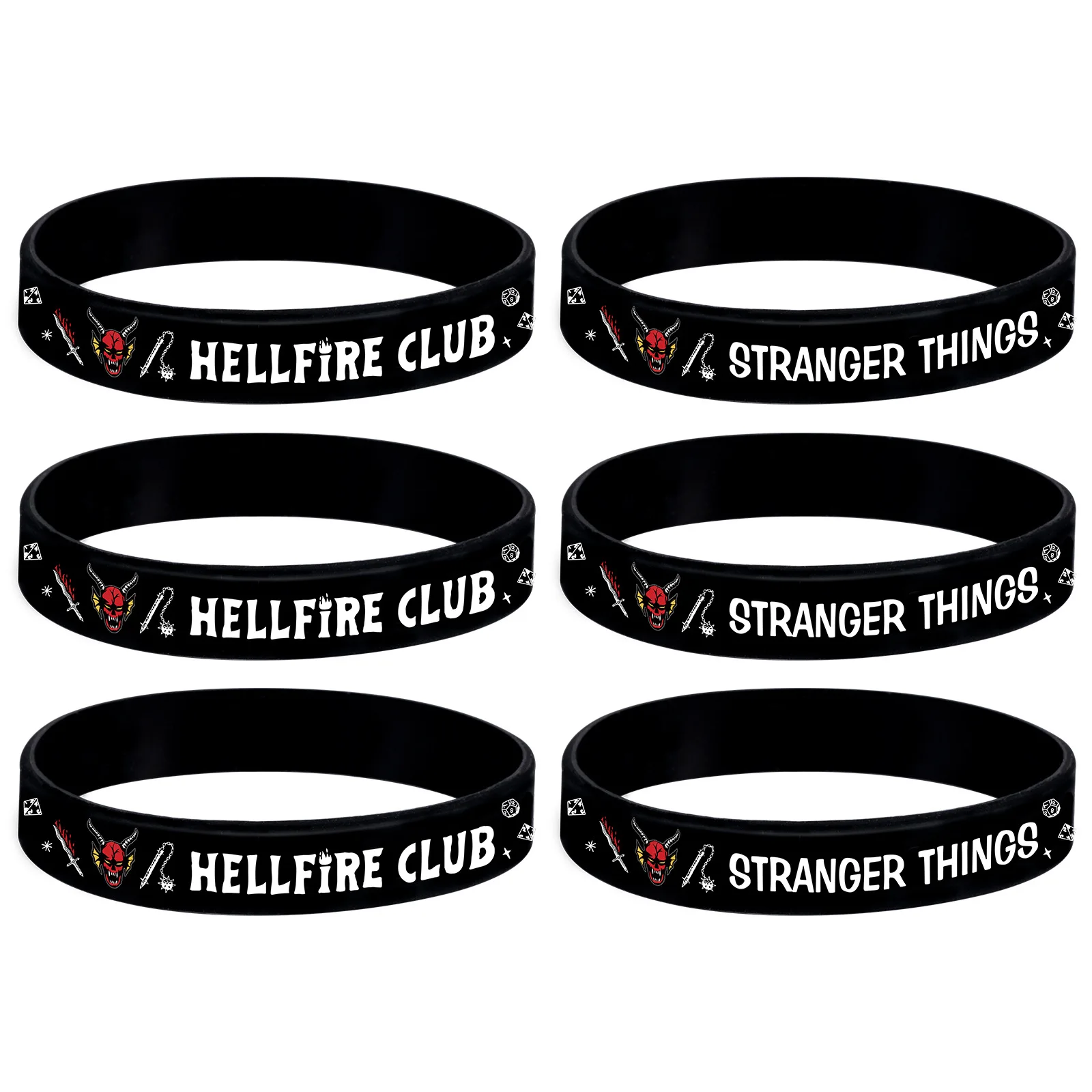 

Hot Movie Stranger Things Bracelet for Men Women Evil Hellfire Club Silicone Bangle Bracelets Sport Wristband Jewelry Fans Gifts